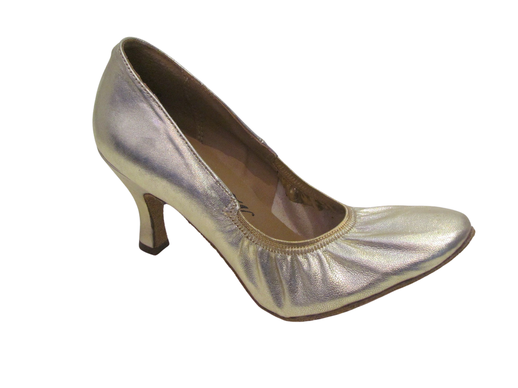 Women's Gold Leather Ballroom Shoes - 680401