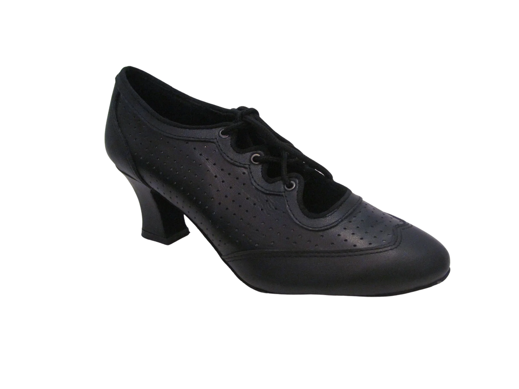Women's Black Leather Ballroom/Practice Shoes - 682304
