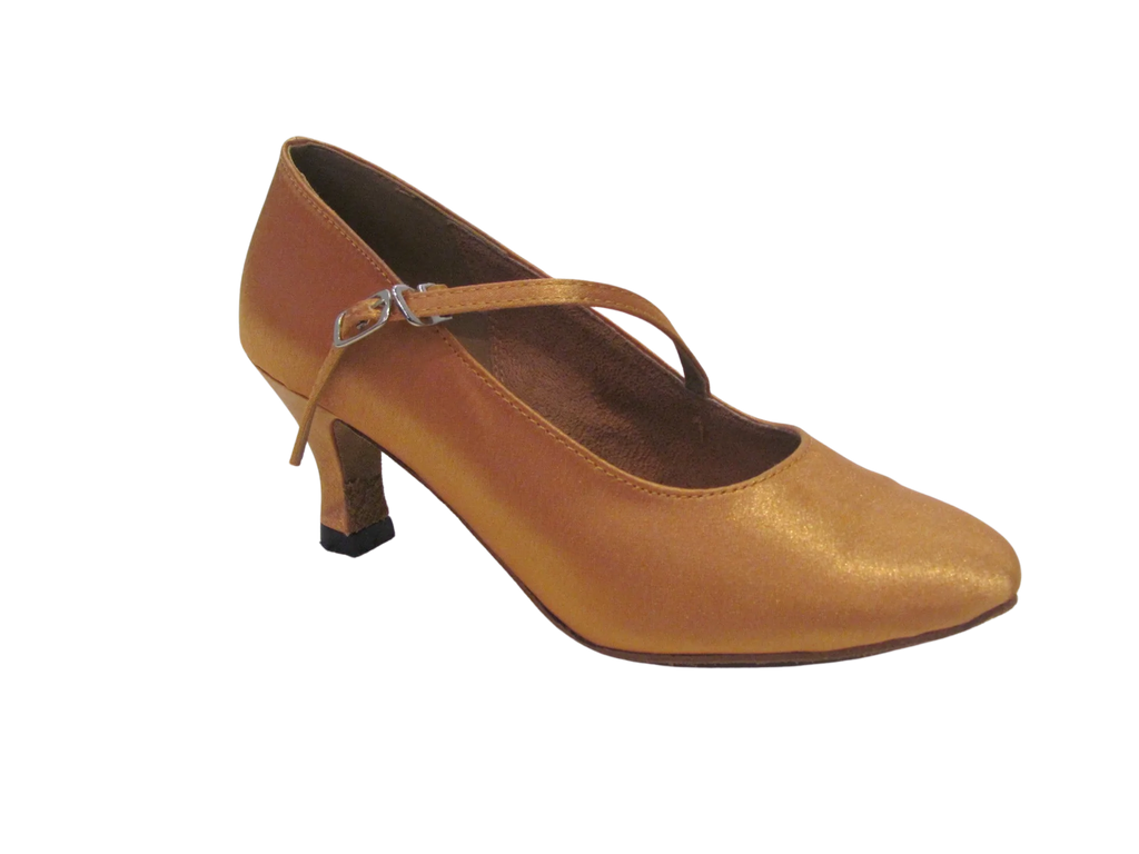 Women's Tan Satin Ballroom Shoes - 685205