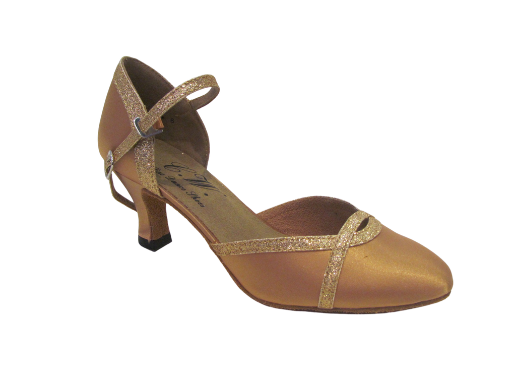 Women's Tan Satin Ballroom Shoes - 685501
