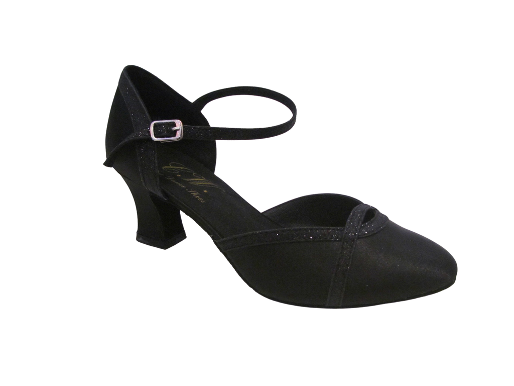 Women's Black Satin Ballroom Shoes - 685503