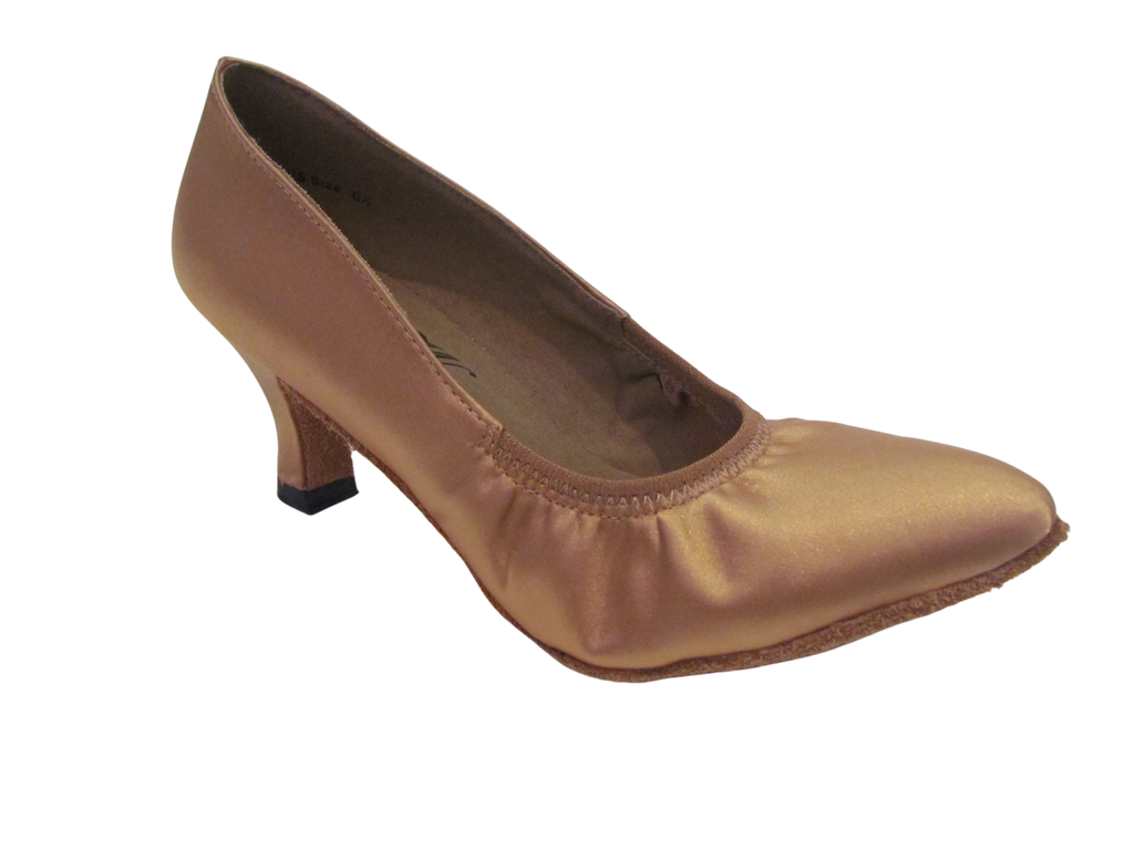 Women's Tan Satin Ballroom Shoes - 691103