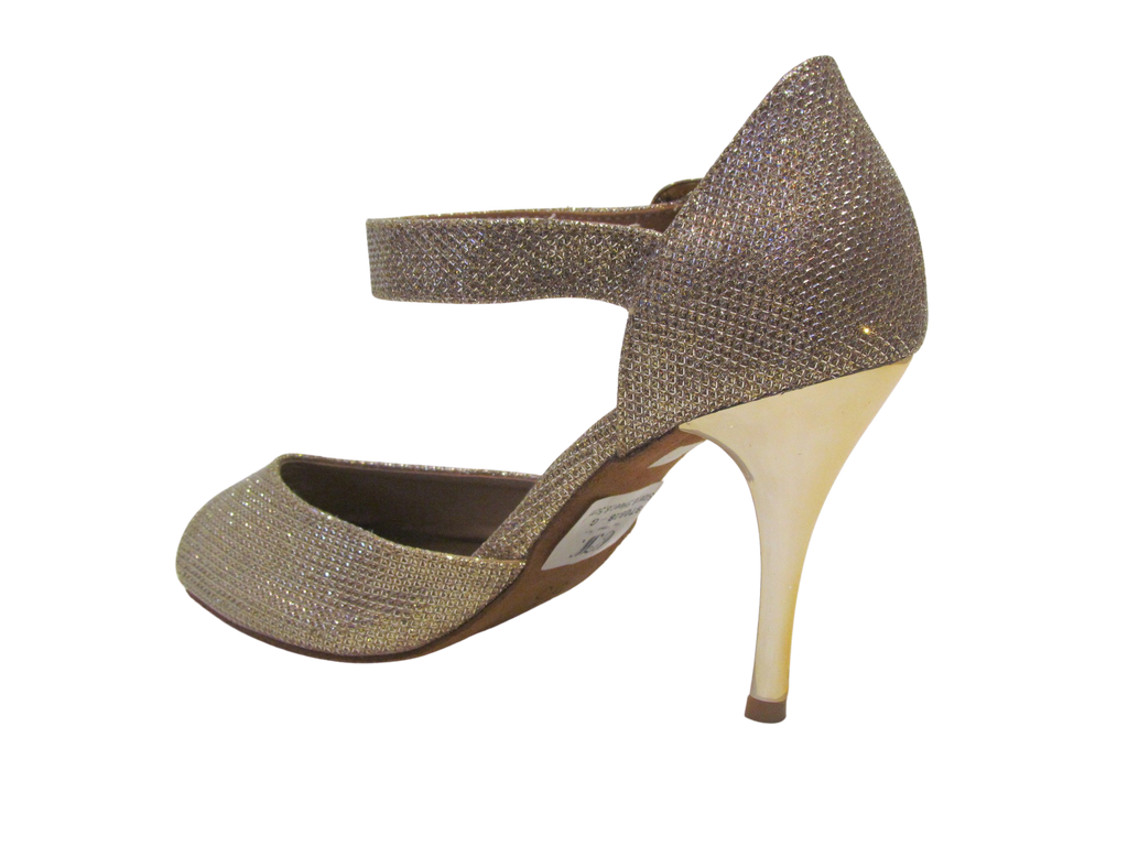Women's Gold Glitter Salsa/Latin Shoes - 708-28