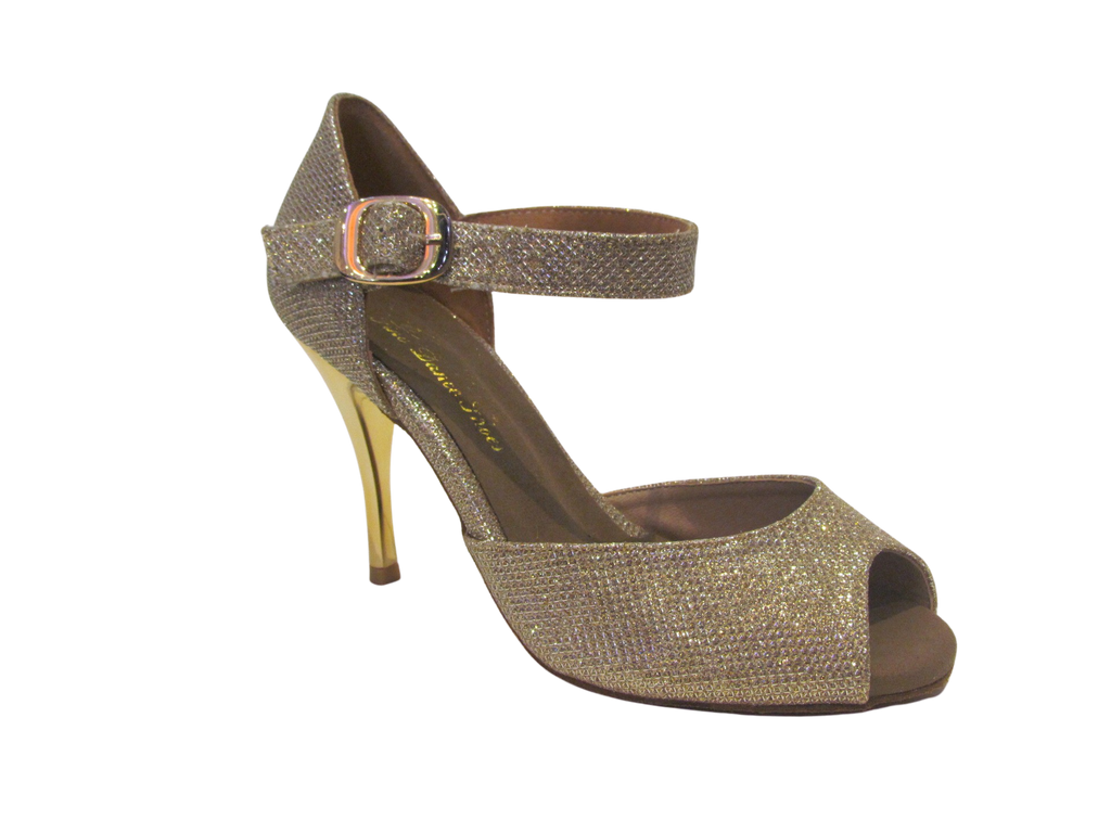 Women's Gold Glitter Salsa/Latin Shoes - 708-28
