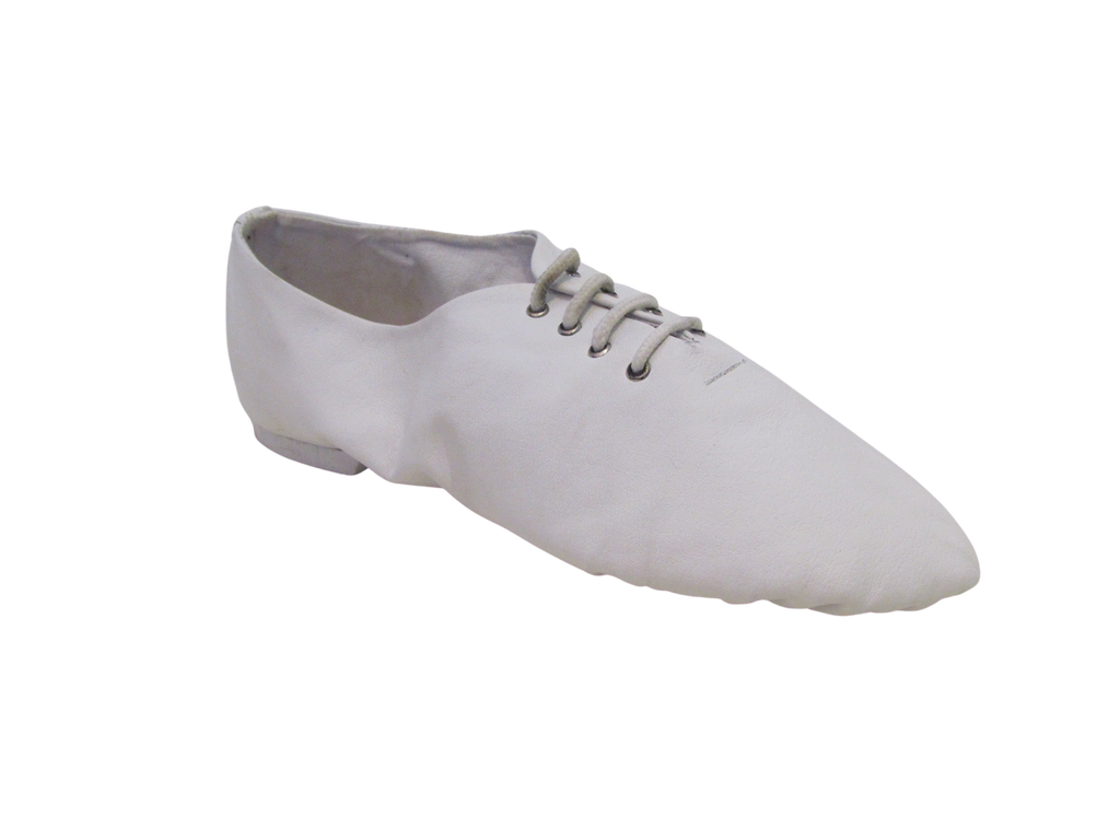 Women's White Leather Jazz Shoes - 720605