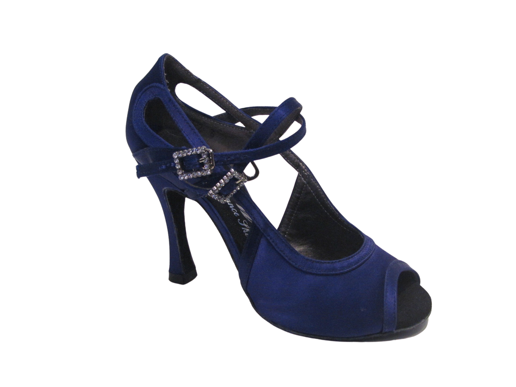 Women's Blue Satin Salsa/Latin Shoes - 722-25