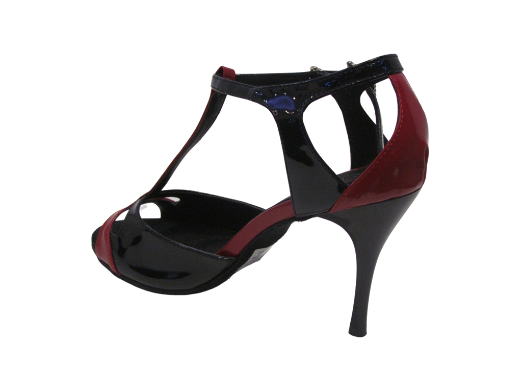 Women's Black and Red Patent Leather Salsa/Latin Shoes - 736-28