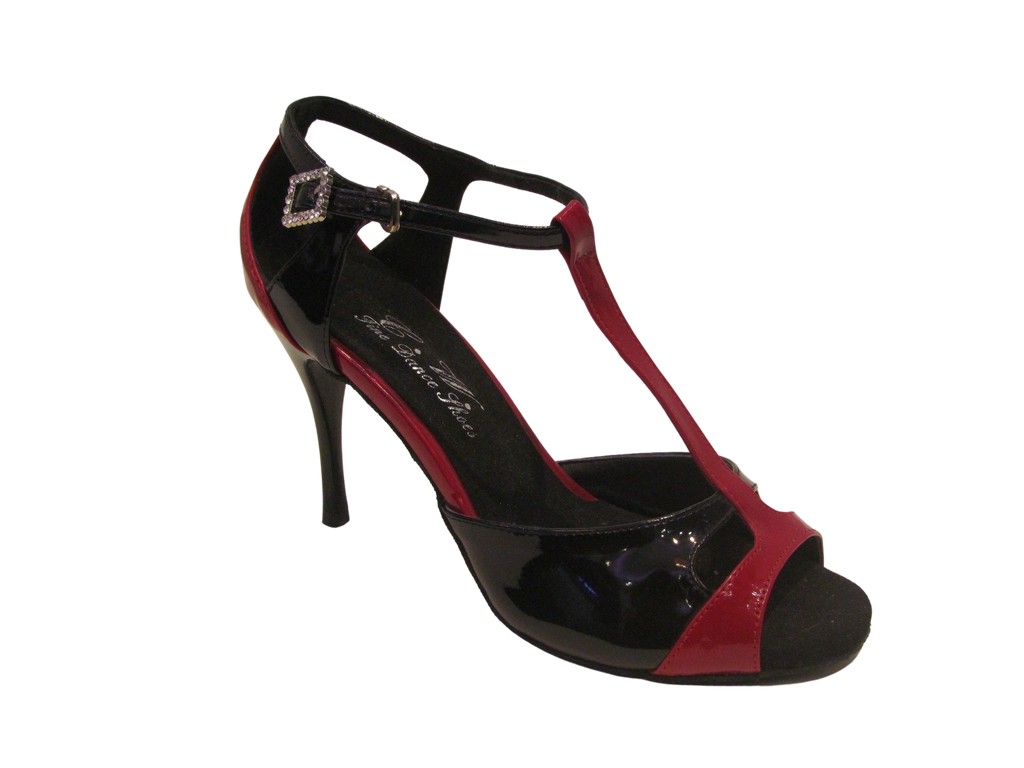 Women's Black and Red Patent Leather Salsa/Latin Shoes - 736-28