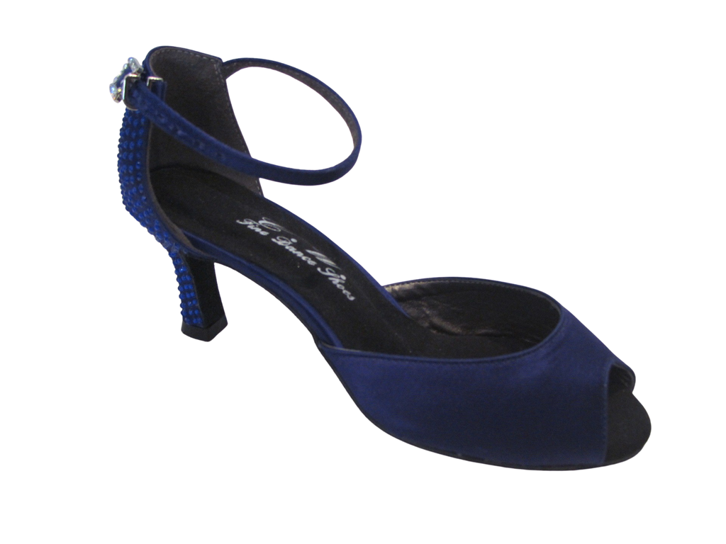 Women's Blue Satin Salsa/Latin Shoes - 740-27