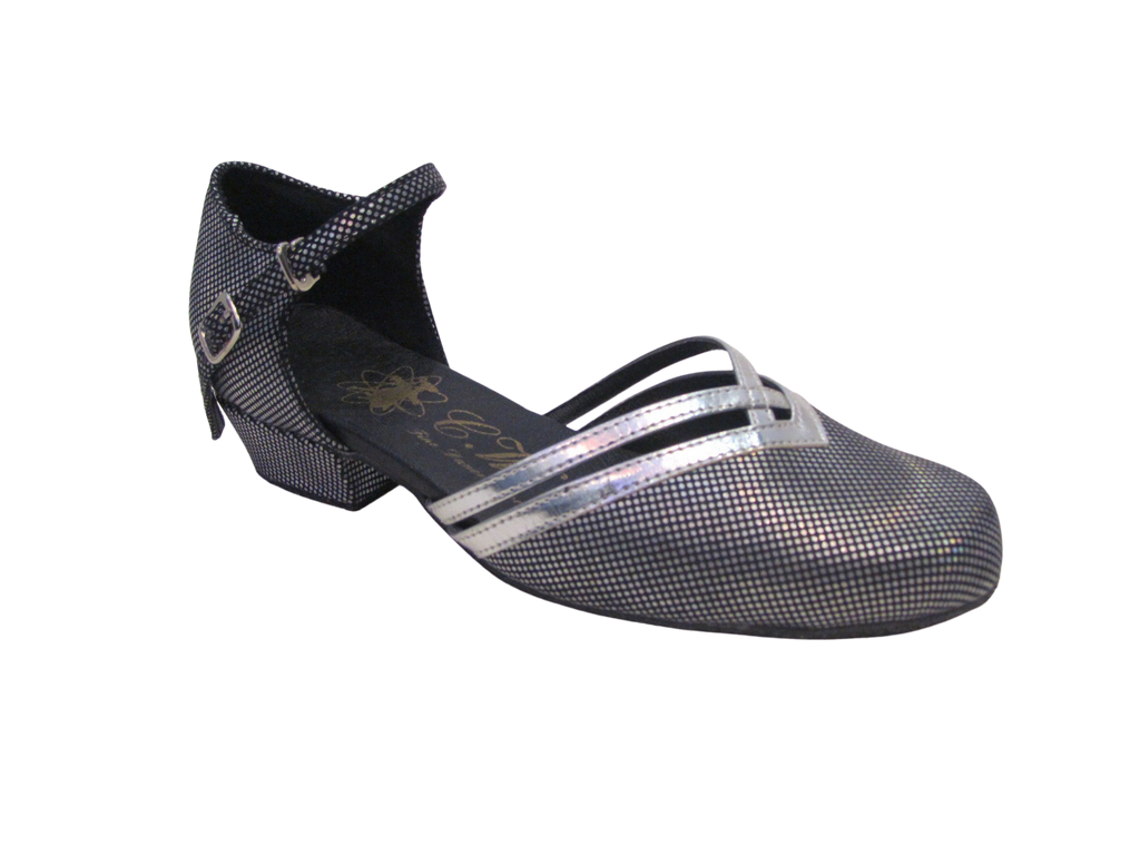 Women's Silver Sparkly Scales Satin Ballroom/Practice Shoes - 888106