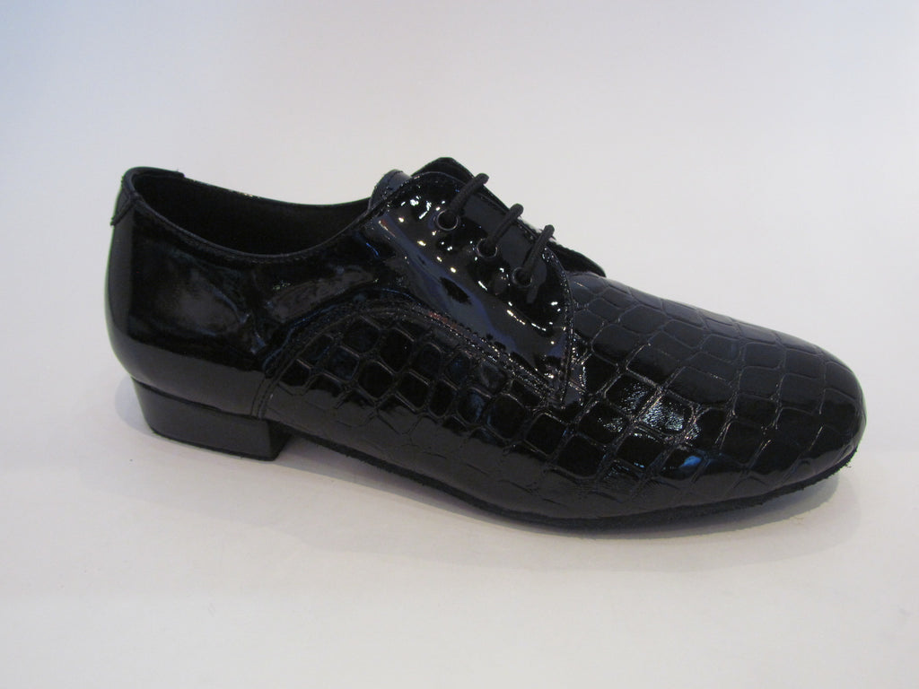 Men's Black Suede and Leather Latin Shoes - 96006-16